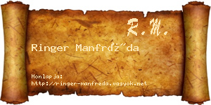 Ringer Manfréda névjegykártya